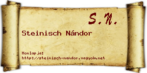 Steinisch Nándor névjegykártya