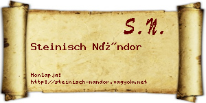 Steinisch Nándor névjegykártya